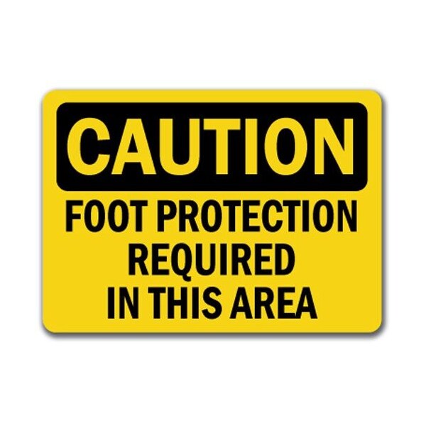 Signmission Caution Sign-Foot Protection Required In This Area-10 x 14 OSHA Sign, 14" H, CS-Foot Protection CS-Foot Protection - main